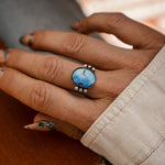 The Ellipsis Ring in Golden Hills Turquoise (Choose your size) - Golden Road Crafted