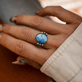The Ellipsis Ring in Golden Hills Turquoise (Choose your size) - Golden Road Crafted