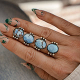 The Ellipsis Ring in Golden Hills Turquoise (Choose your size) - Golden Road Crafted
