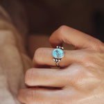 The Ellipsis Ring in Golden Hills Turquoise (Size 7) - Golden Road Crafted