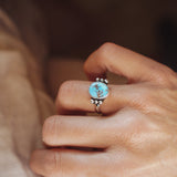 The Ellipsis Ring in Golden Hills Turquoise (Size 7) - Golden Road Crafted