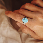 The Ellipsis Ring in Golden Hills Turquoise (Size 8.75) - Golden Road Crafted
