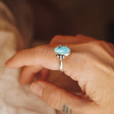 The Ellipsis Ring in Golden Hills Turquoise (Size 8.75) - Golden Road Crafted