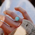 The Ellipsis Ring in Hubei Turquoise (Size 6) - Golden Road Crafted