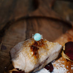 The Ellipsis Ring in Hubei Turquoise (Size 6) - Golden Road Crafted