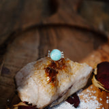 The Ellipsis Ring in Hubei Turquoise (Size 6) - Golden Road Crafted