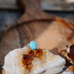 The Ellipsis Ring in Hubei Turquoise (Size 8.75) - Golden Road Crafted
