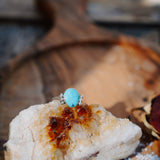 The Ellipsis Ring in Hubei Turquoise (Size 8.75) - Golden Road Crafted