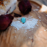 The Ellipsis Ring in Hubei Turquoise (Size 8.75) - Golden Road Crafted