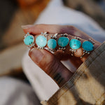 The Ellipsis Ring in Hubei Turquoise (Size 8.75) - Golden Road Crafted