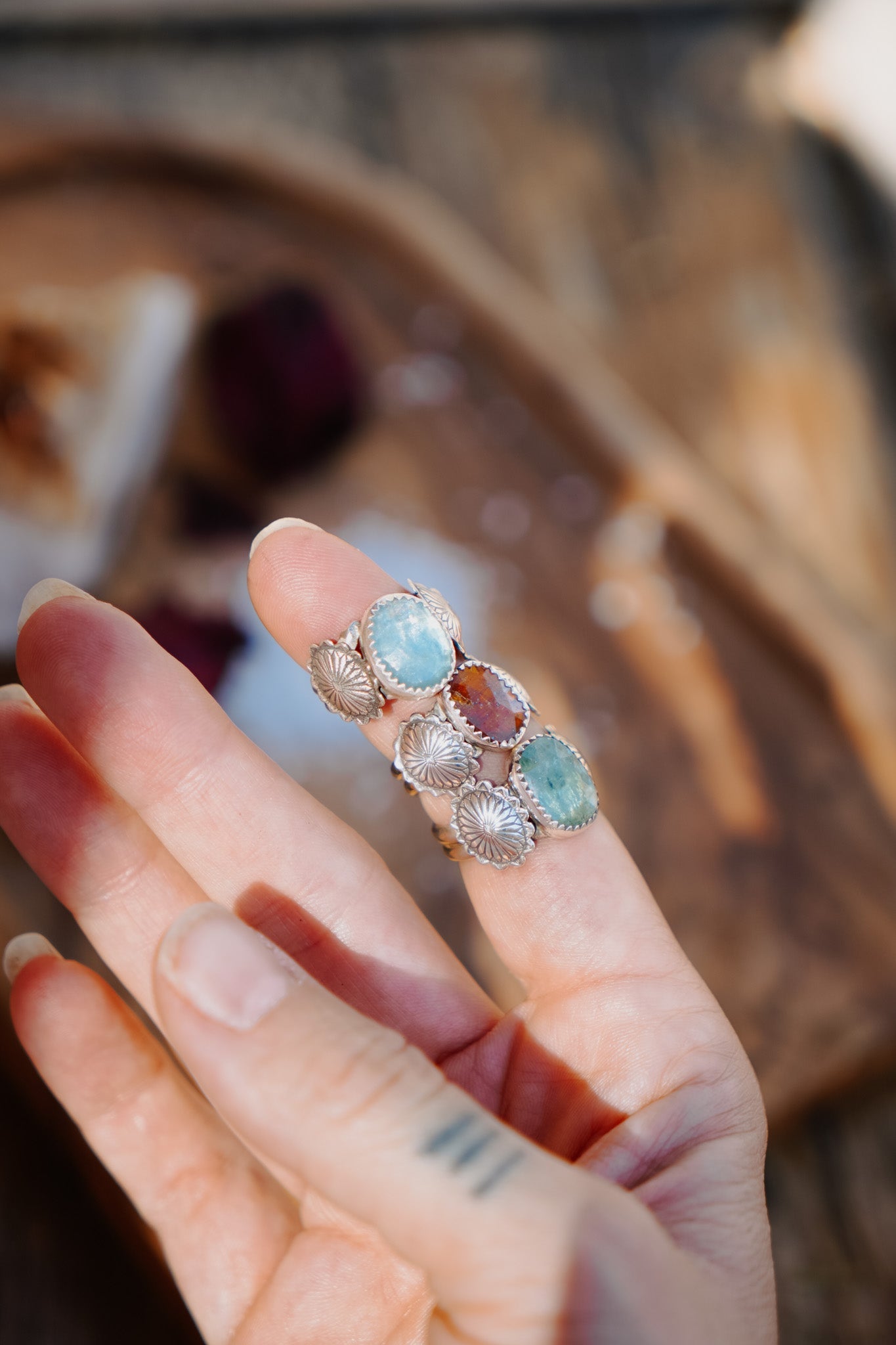 The Fancy Concho Ring (Size 6.5) - Golden Road Crafted