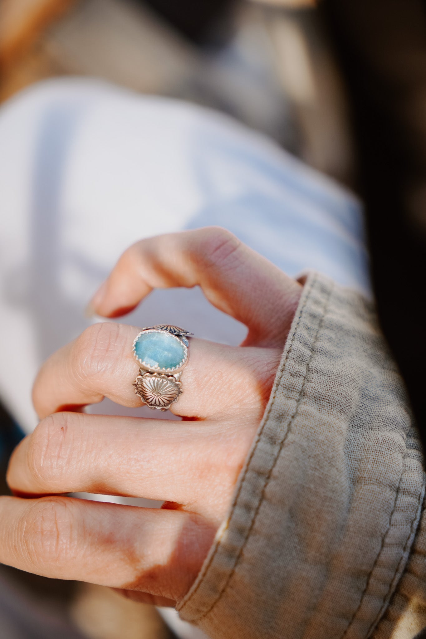 The Fancy Concho Ring (Size 6.5) - Golden Road Crafted