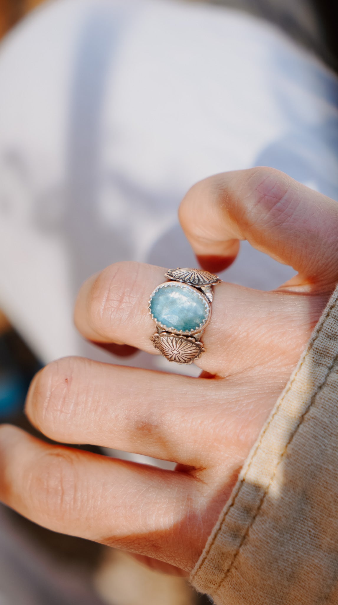 The Fancy Concho Ring (Size 6.5) - Golden Road Crafted