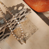 The Fancy Heart Necklace in 14k Gold - Fill w/ Peach Aquamarine Beads - Golden Road Crafted