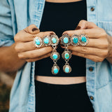 The Flora Dangle Earring in Sonoran Mountain Turquoise - Golden Road Crafted