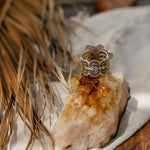 The Flora Ring in Sonoran Mountain Turquoise (Size 6.75) - Golden Road Crafted