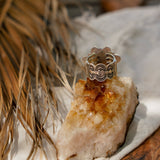 The Flora Ring in Sonoran Mountain Turquoise (Size 6.75) - Golden Road Crafted