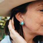 The Flora Stud Earring in Sonoran Mountain Turquoise - Golden Road Crafted