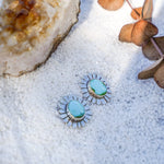 The Flora Stud Earring in Sonoran Mountain Turquoise - Golden Road Crafted