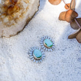 The Flora Stud Earring in Sonoran Mountain Turquoise - Golden Road Crafted
