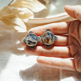 The Floret Earrings in Montana Agate - Golden Road Crafted
