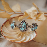 The Flourish Cuff in Golden Hills Turquoise - Golden Road Crafted