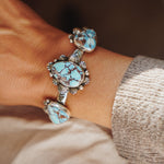 The Flourish Cuff in Golden Hills Turquoise - Golden Road Crafted