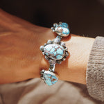 The Flourish Cuff in Golden Hills Turquoise - Golden Road Crafted