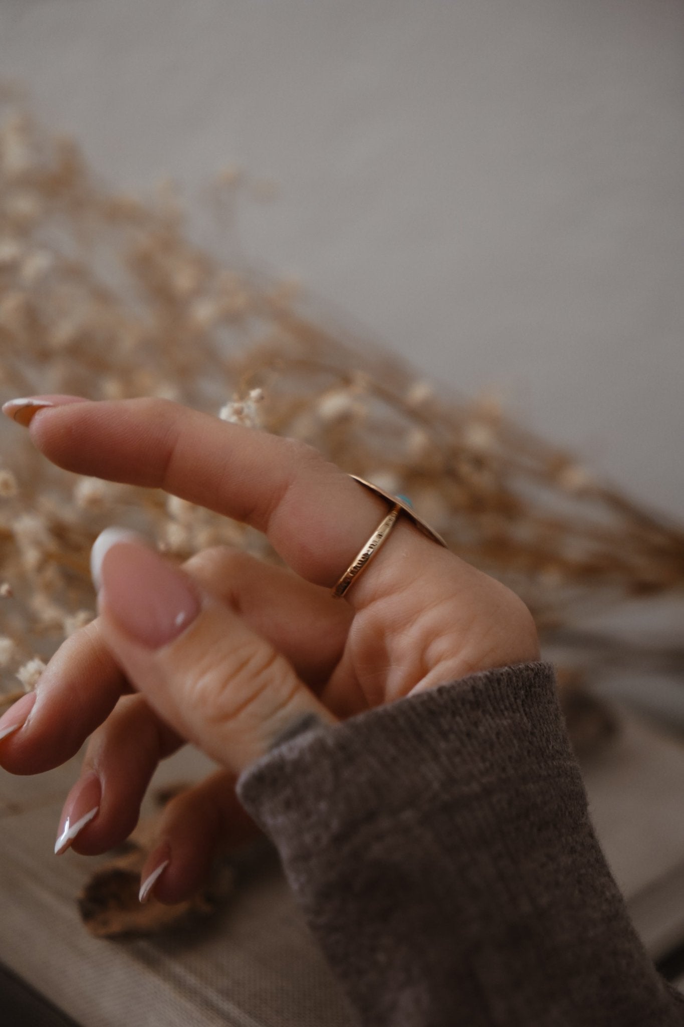 The Golden Star Concho Ring in Lone Mtn Turquoise (Choose your size) - Golden Road Crafted