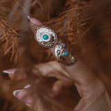 The Golden Star Concho Ring in Lone Mtn Turquoise (Choose your size) - Golden Road Crafted