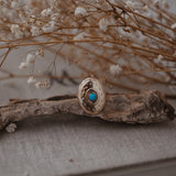 The Golden Star Concho Ring in Lone Mtn Turquoise (Choose your size) - Golden Road Crafted