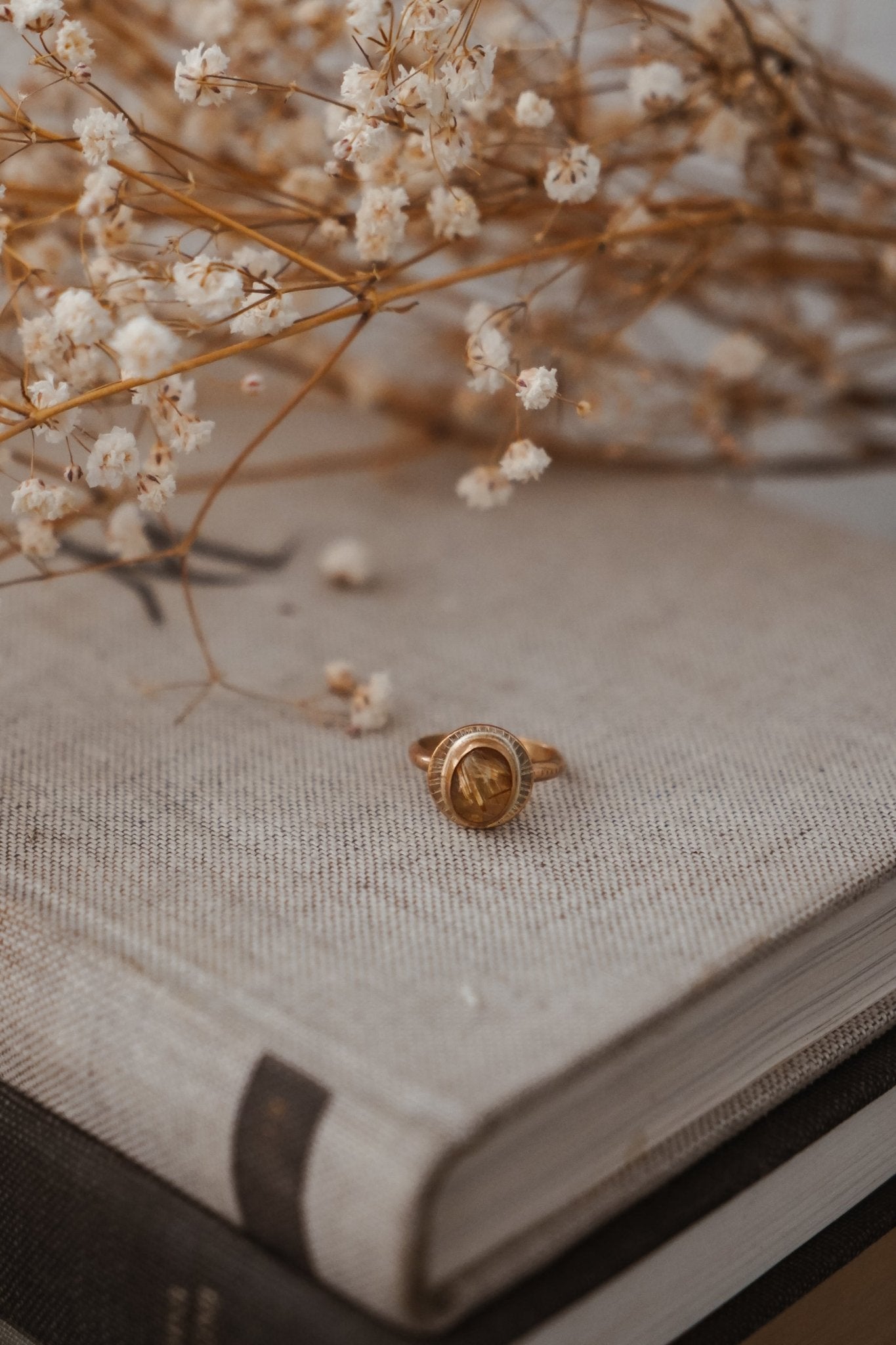 The Golden Sun Ring in Rutilated Quartz (Choose your size) - Golden Road Crafted