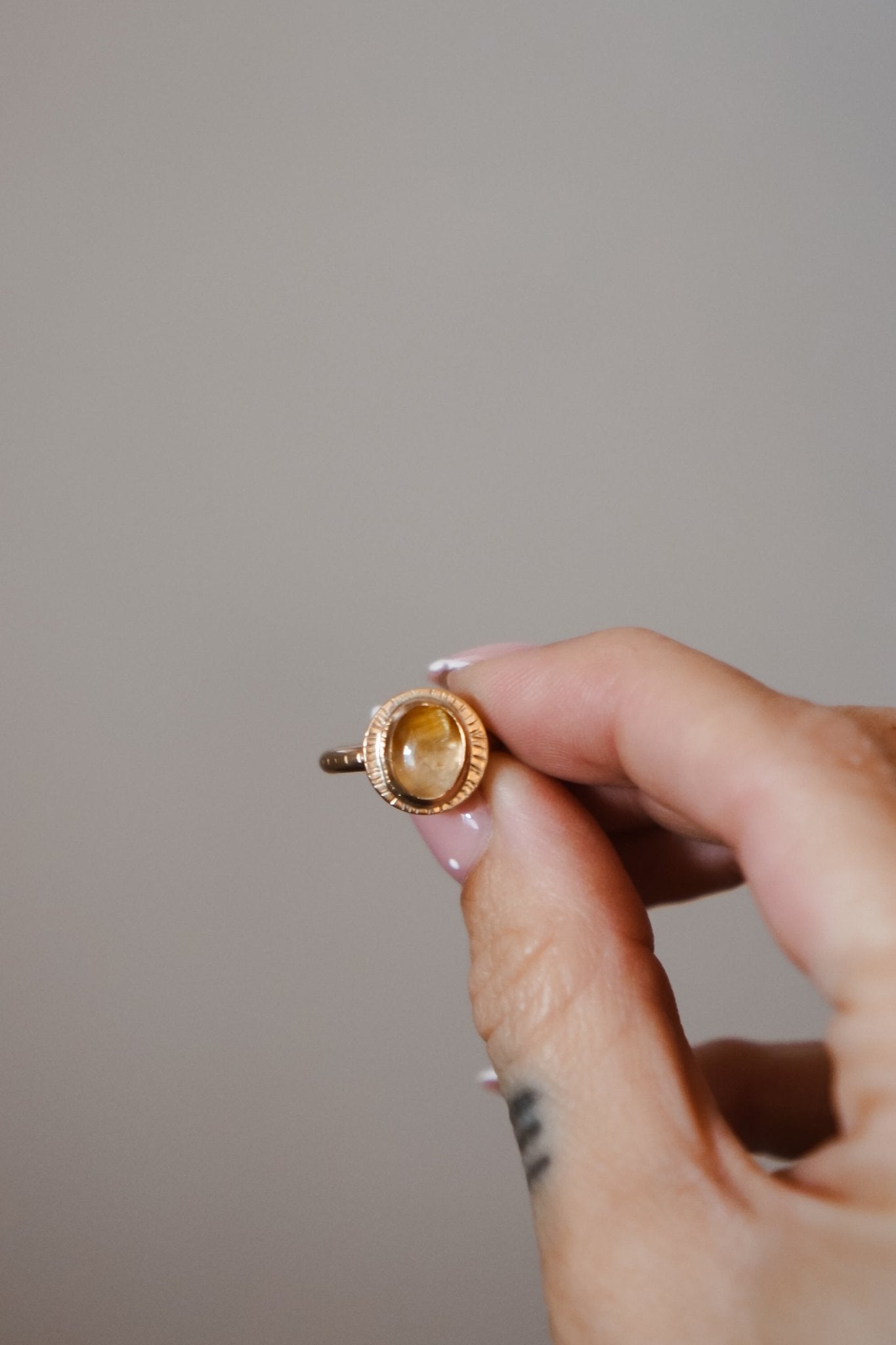 The Golden Sun Ring in Rutilated Quartz (Choose your size) - Golden Road Crafted