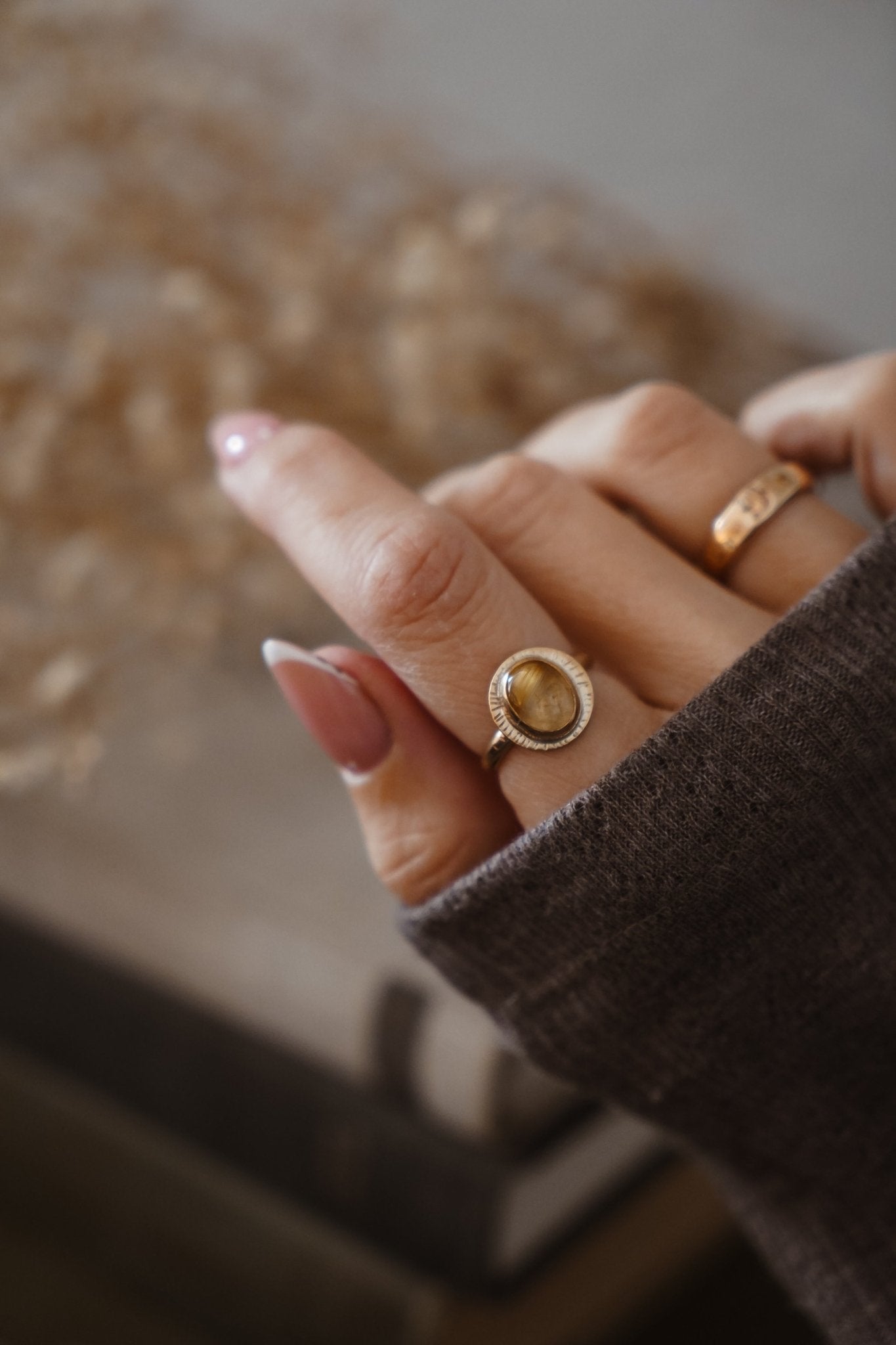 The Golden Sun Ring in Rutilated Quartz (Choose your size) - Golden Road Crafted