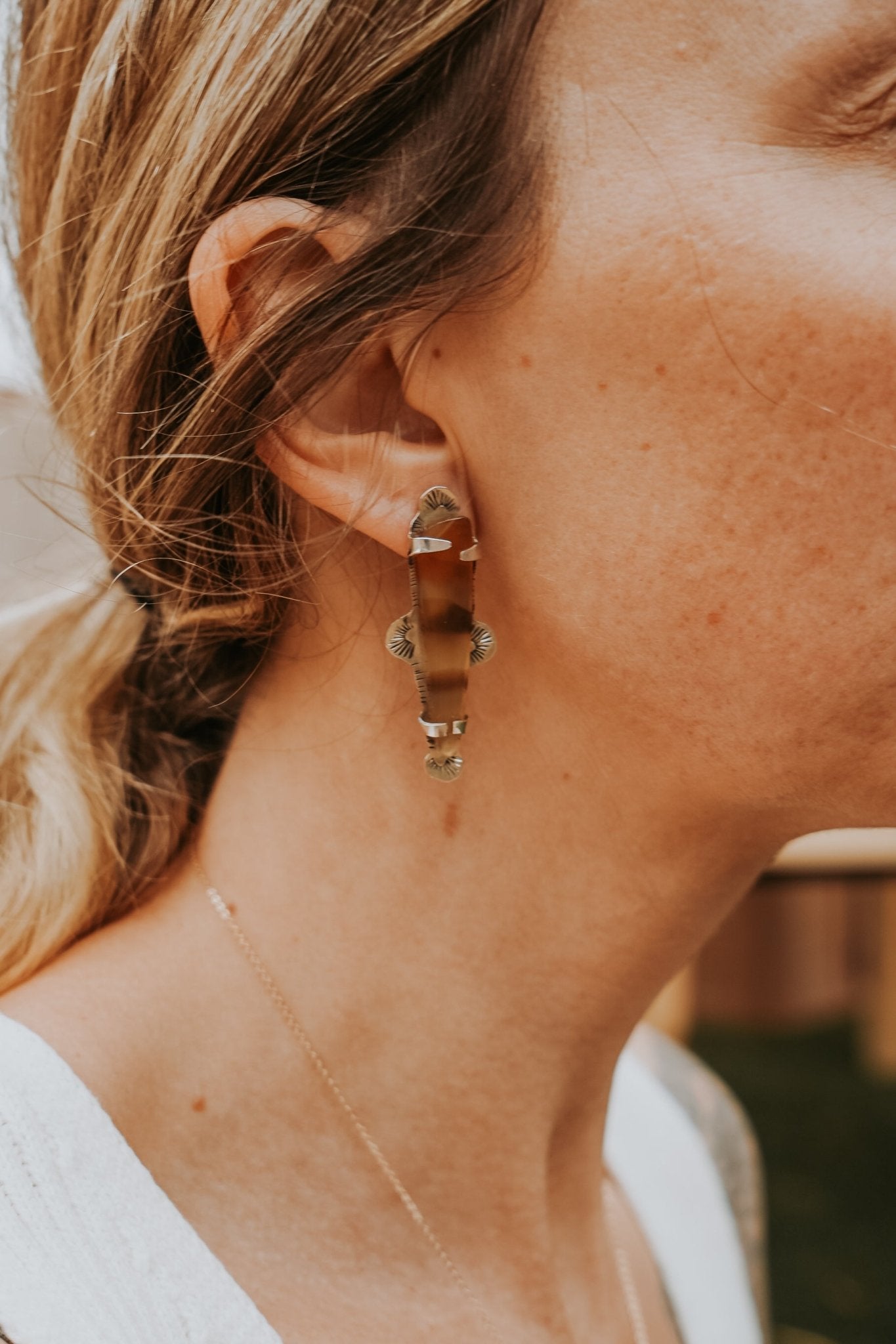The Harvest Earrings in Montana Agate - Golden Road Crafted