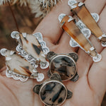 The Harvest Earrings in Montana Agate - Golden Road Crafted