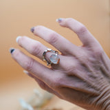 The Healer Gold Leaf Stacker Set in Healer Quartz (Size 7) - Golden Road Crafted
