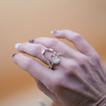 The Healer Gold Leaf Stacker Set in Healer Quartz (Size 8) - Golden Road Crafted