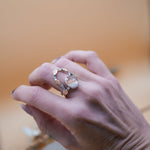 The Healer Gold Leaf Stacker Set in Healer Quartz (Size 8) - Golden Road Crafted