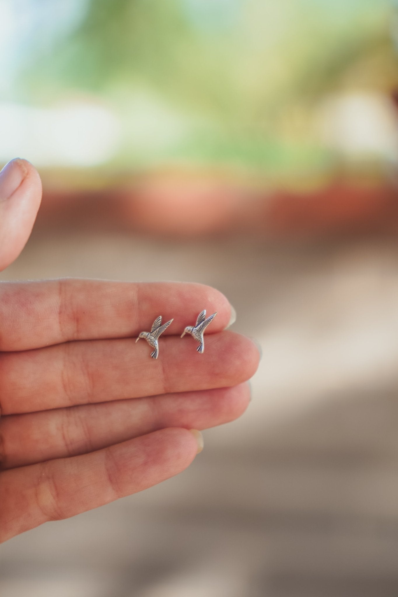 The Hummingbird Studs - Golden Road Crafted