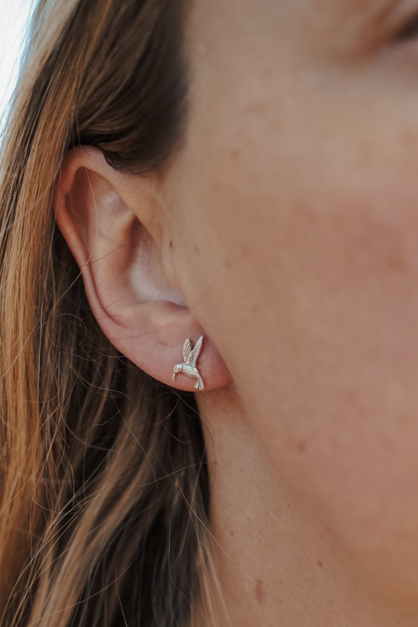 The Hummingbird Studs - Golden Road Crafted
