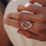 The Intueri Ring with Lab - grown Sapphire (Size 10) - Golden Road Crafted