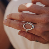 The Intueri Ring with Lab - grown Sapphire (Size 10) - Golden Road Crafted