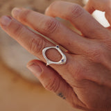 The Intueri Ring with Lab - grown Sapphire (Size 10) - Golden Road Crafted