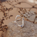 The Intueri Ring with Lab - grown Sapphire (Size 10) - Golden Road Crafted