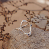The Intueri Ring with Lab - grown Sapphire (Size 10) - Golden Road Crafted