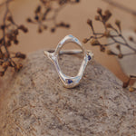 The Intueri Ring with Lab - grown Sapphire (Size 10) - Golden Road Crafted
