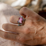 The Lover's Ring in Pink Dahlia (Size 6.75) - Golden Road Crafted