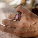 The Lover's Ring in Pink Dahlia (Size 6.75) - Golden Road Crafted