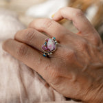 The Lover's Ring in Pink Dahlia (Size 8) - Golden Road Crafted